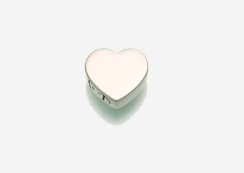 Slide Heart Pendant- Double Chamber- Sterling Silver Image