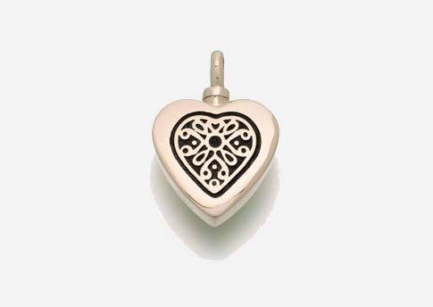 Heart Pendant with Filigree Insert- Gold Image
